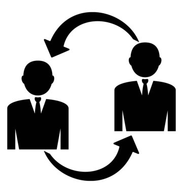 İletişim glif vektör simgesi