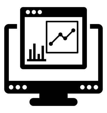 Web analiz glif vektör simgesi