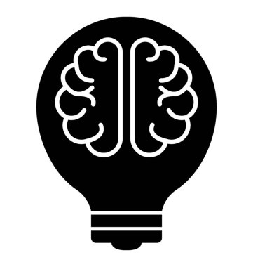 Düşünme glif vektör simgesi