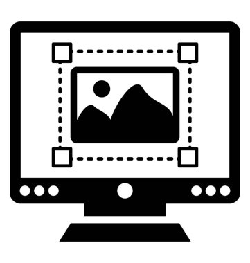 Resim editörü glif vektör simgesi