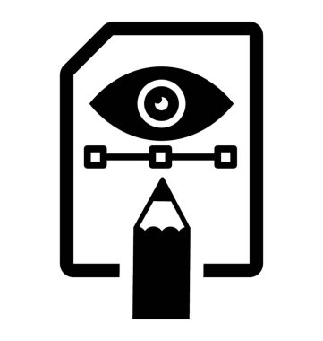 Görselleştirme glif vektör simgesi