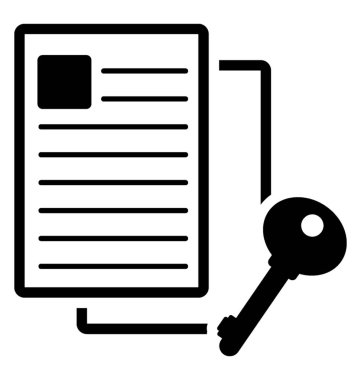 Anahtar çözümleri glif vektör simgesi