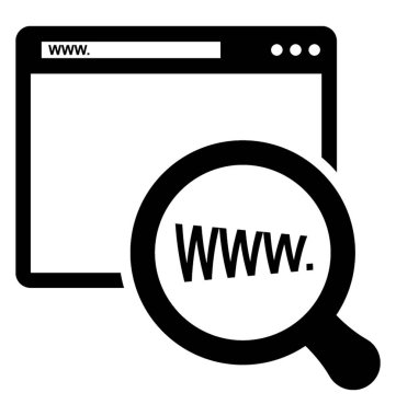 Internet arama glif vektör simgesi
