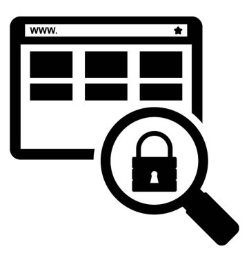 Güvenli Arama glif vektör simgesi