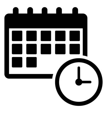 Zamanlama glif vektör simgesi