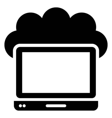 Bulut glif vektör simge bilgisayar