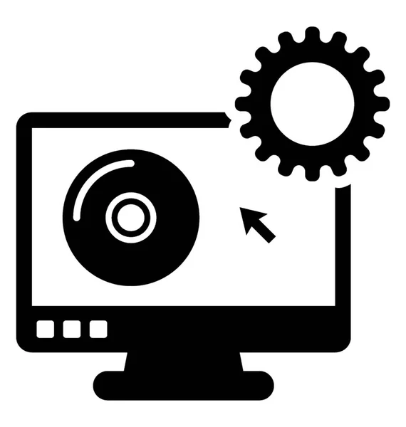Glifos Gestión Software Vector Icono — Archivo Imágenes Vectoriales