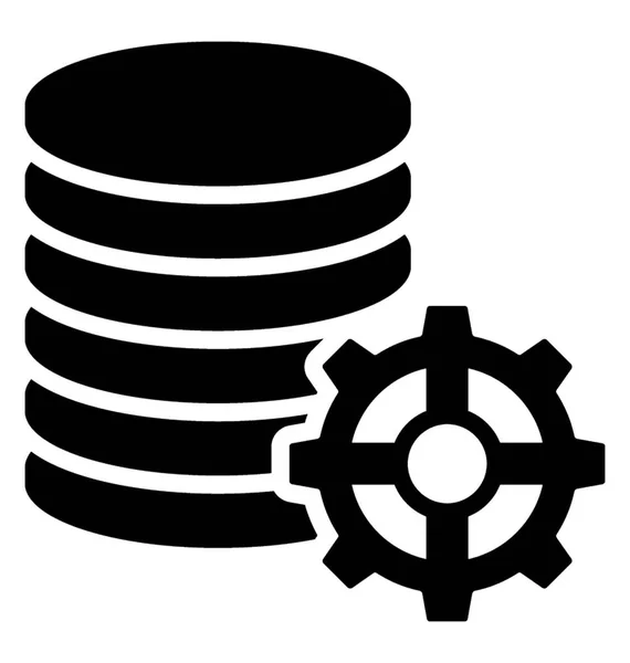 Datenbank Management Glyphen Vektor Symbol — Stockvektor