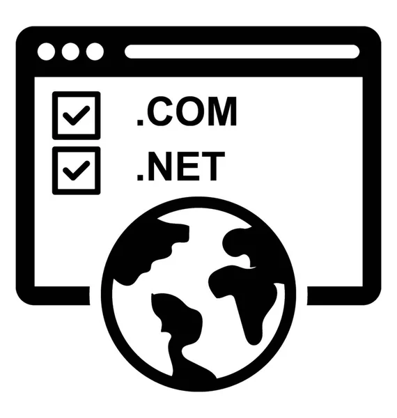 Domain Registrierung Glyphen Vektorsymbol — Stockvektor
