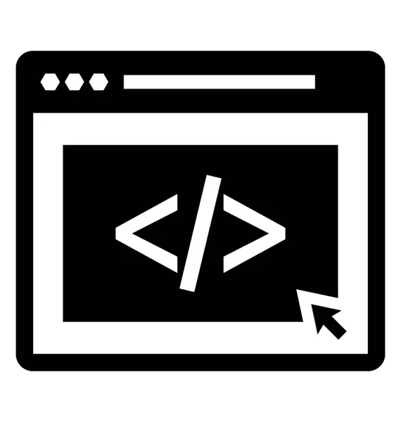 Desenvolvimento Software Glyph Vector Icon —  Vetores de Stock