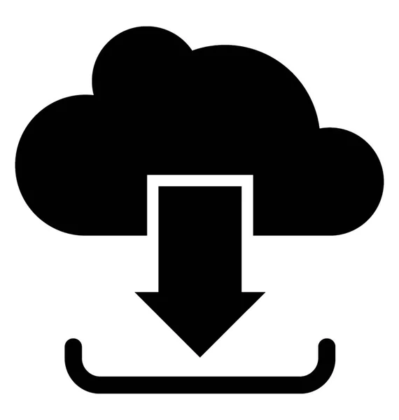 Nube Descargar Glyph Vector Icon — Vector de stock