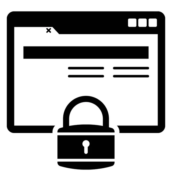 Web Security Glyph Vector Icono — Archivo Imágenes Vectoriales