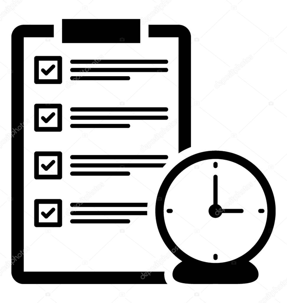 Project Schedule Glyph Vector Icon