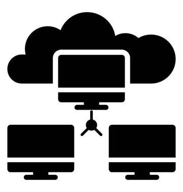 Bulut altyapısı glif simgesi