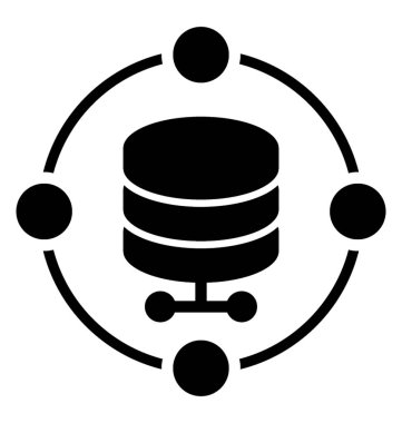 Veritabanı ağ glif simgesini