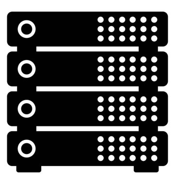 Sunucu glif vektör simgesi