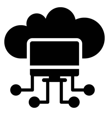 Bulut bağlantı glif simgesi