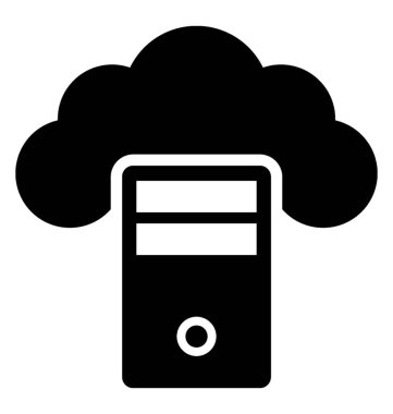 Bulut sunucu glif simgesi