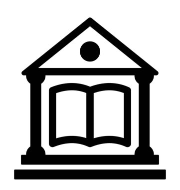 Kütüphane glif vektör simgesi