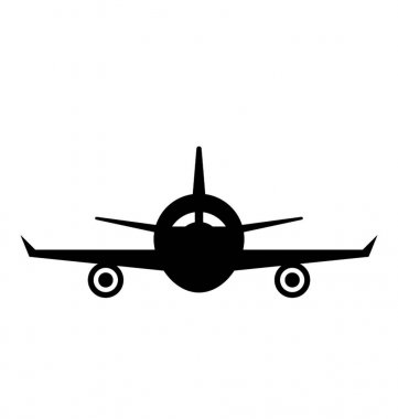 Uçak glif vektör simgesi