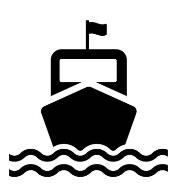 Gemi glif vektör simgesi