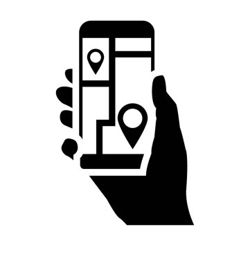 Mobil Gps glif simgesi