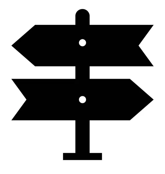 Sign Post Glyph Icon — Stock Vector