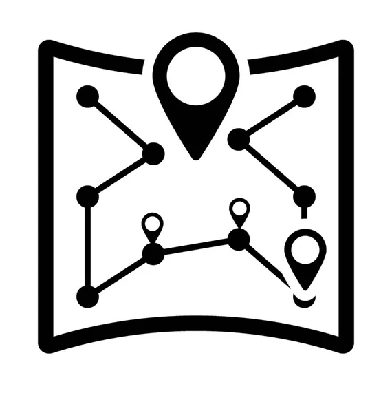 Carte Localisation Glyph Icon — Image vectorielle