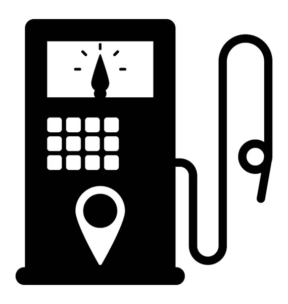 Localização Estação Enchimento Glyph Icon — Vetor de Stock