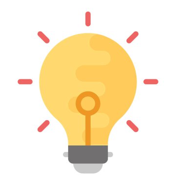 Ampul düz vektör simgesi