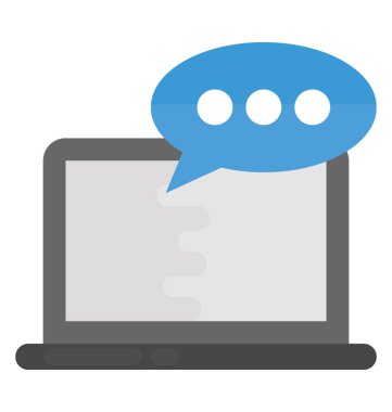 Internet sohbet düz simgesi