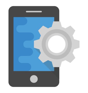 App geliştirme düz vektör simgesi