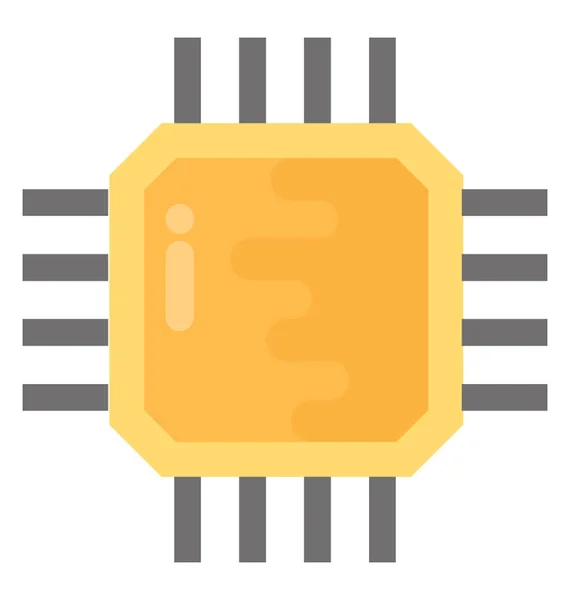 Processor Chip Platte Pictogram — Stockvector