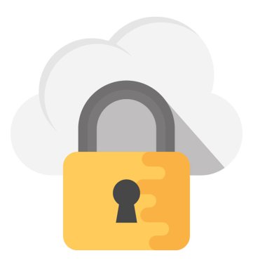 Güvenli bulut teknoloji düz simgesi