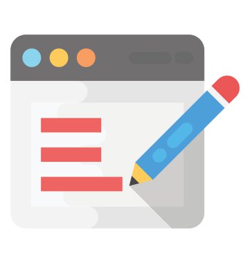 İçerik yazma düz simgesi