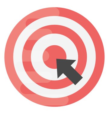 Hedef pazarlama düz simgesini