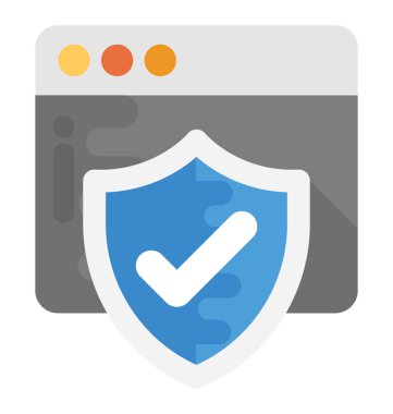 Web koruma düz simgesi