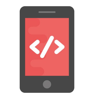 Mobil Web geliştirme düz simgesi