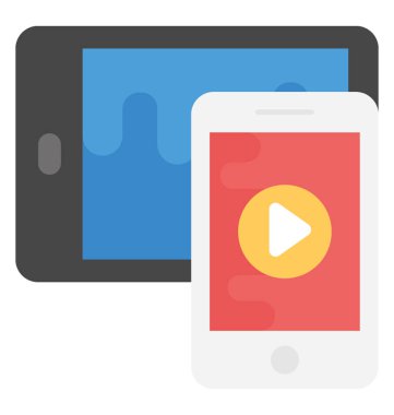 Mobil ortam düz simgesi