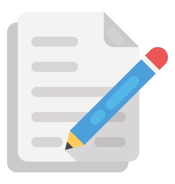 İçerik yazma düz simgesi