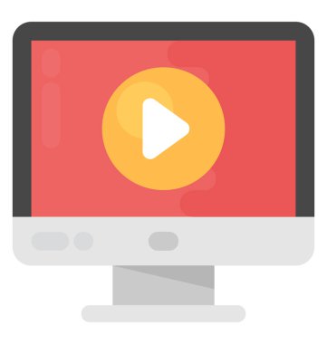 video düz vektör simgesi