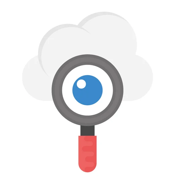 Cloud Search Flat Icon — Stock Vector