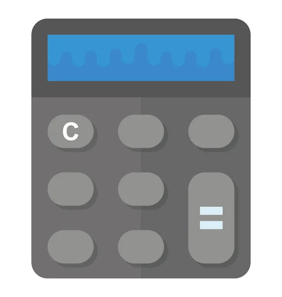 Calculatrice Icône Vectorielle Plate — Image vectorielle
