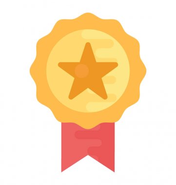 Şerit rozet düz vektör simgesi