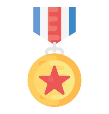 Askeri rozet düz vektör simgesi