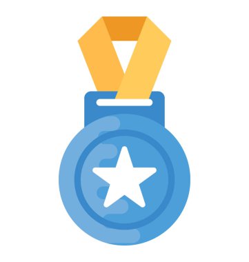 Yıldız madalya düz vektör simgesi