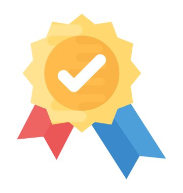 Rozet düz vektör simgesi