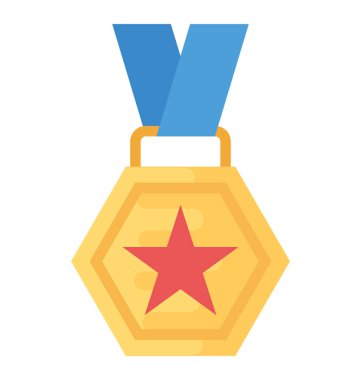 En iyi performans madalya düz vektör simgesi