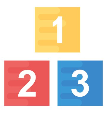 Pozisyon podyum düz vektör simgesi