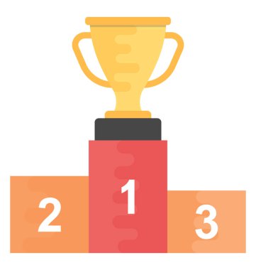 Ödülü Kürsü düz vektör simgesi